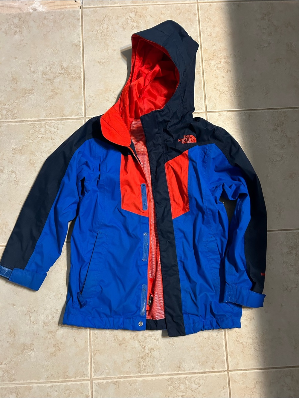 The North Face Kids Blue & Red Hooded Raincoat